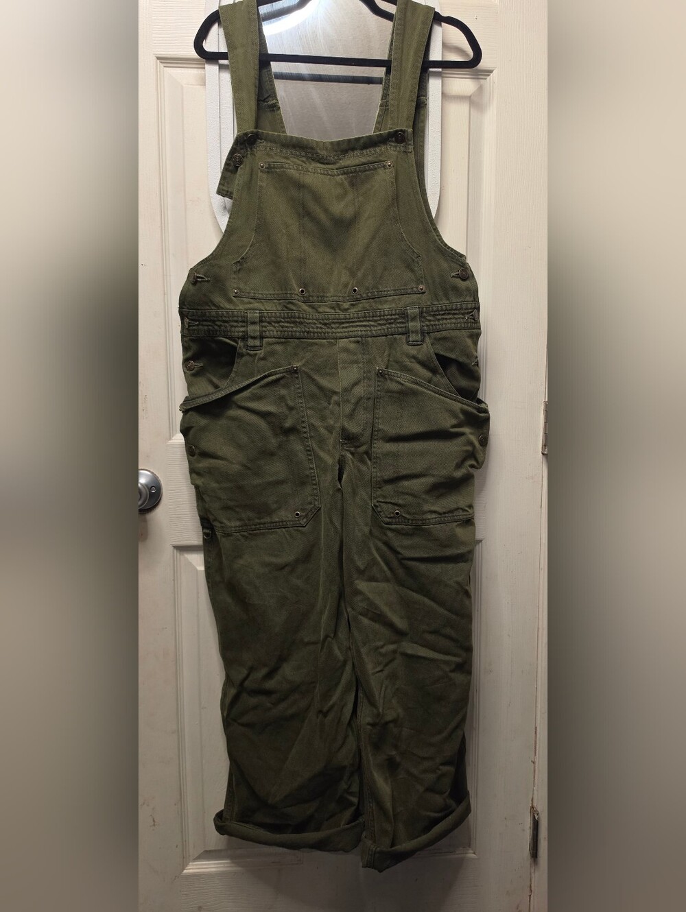 We The Free Olive Green Utility Overalls